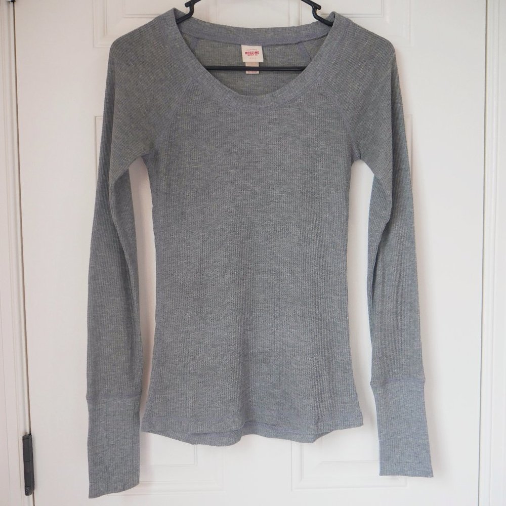 Grey Waffle, Long Sleeve Thermal Top
